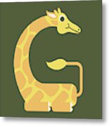 Letter G - Animal Alphabet - Giraffe Monogram Metal Print