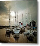 Light In The Storm - Edenton Bay Metal Print