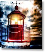 Lighthouse On A Stormy Sky Metal Print