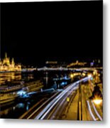 Lights Of Budapest By Night Metal Print