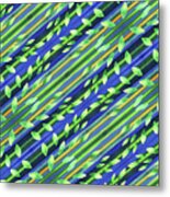 Lines And Leaves Nature Pattern Ii Metal Print