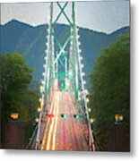 Lions Gate Bridge Digital Painting Metal Print