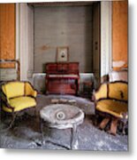 Living Room In Decay With Piano Metal Print