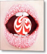 Lollipop In The Mouth Metal Print