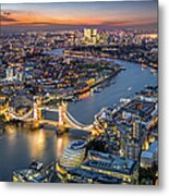 London Skyline With Tower Bridge At Metal Print