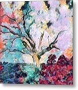 Lone Tree Colorful Abstract Metal Print