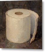 Loo Roll, Purple Black Backdrop Metal Print