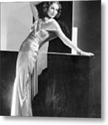 Loretta Young In Satin Evening Gown Metal Print