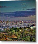 Los Angeles Twilight Cityscape Skyline Metal Print