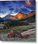 Lost River Mountains Moon Metal Print