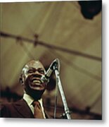 Louis Armstrong On Stage At Newport Metal Print