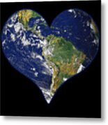 Love Earth Heart Earth Day Metal Print