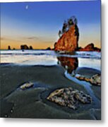 Morning Low Tide At Second Beach Metal Print