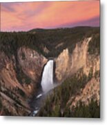 Lower Falls Of The Yellowstone River I Metal Print