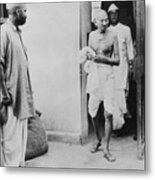Mahatma Gandhi Touring A Prison Metal Print