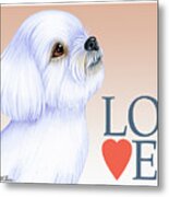 Maltese Love Metal Print