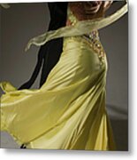 Man And Woman Ballroom Dancing, Low Metal Print