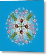 Mandala Flowering Series #1. Blue Metal Print