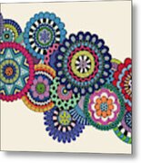 Mandalas On Ivory Metal Print