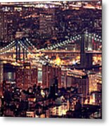 Manhattan And Brooklyn Bridges Metal Print