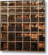 Many Shelves Of Bottles Of Wine Metal Print
