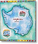 Map Of Antarctica Metal Print