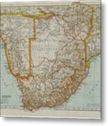 Map Of South Southern Africa Metal Print