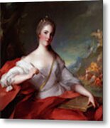 Marie Genevieve Boudrey As A Muse By Jean Marc Nattier Metal Print
