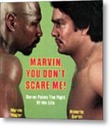 Marvelous Marvin Hagler And Roberto Duran, 1983 Wbcwbaibf Sports Illustrated Cover Metal Print