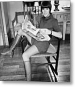 Mary Quant Wearing A Miniskirt Metal Print
