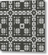 Mediterranean Pattern 10 - Tile Pattern Designs - Geometric - Grey - Ceramic Tile - Surface Pattern Metal Print