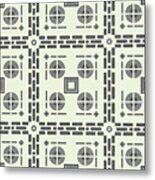 Mediterranean Pattern 9 - Tile Pattern Designs - Geometric - Grey - Ceramic Tile - Surface Pattern Metal Print