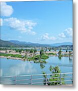 Mekong River And Laos In The Distance Dthu0988 Metal Print
