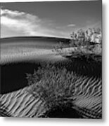 Mesquite Flats Sand Dunes In Black And White Metal Print