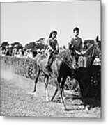 Michel And Jacqueline Bouvier At Horse Metal Print