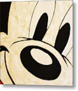 Mickey Mouse Face, Acrylic Painting By Kathleen Artist Metal Print