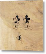 Mickey Mouse Patent Drawing From 1930 - Vintage Art Print, Nursery Decor, Metal Print