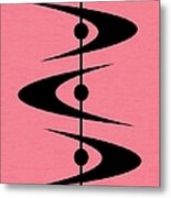 Mid Century Shapes 3 In Pink Metal Print
