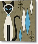 Mid Century Siamese With Diamonds Metal Print