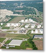 Midwest Aerial Oil Refinery Metal Print