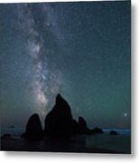 Milky Way At Ruby Beach, Olympic National Park Metal Print