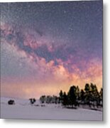 Milky Way Over March Snowpack Metal Print