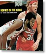 Milwaukee Bucks Kareem Abdul-jabbar And Portland Trail Sports Illustrated Cover Metal Print