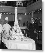 Miniature Eiffel Tower Cake Metal Print