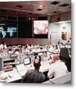 Mission Operations Control Room At Nasa Metal Print