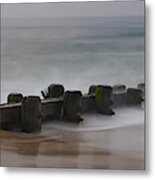 Misty Beach Morning - Signed Color Panoramic Version Metal Print