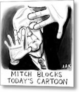 Mitch Blocks Today's Cartoon Metal Print