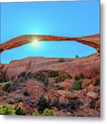 Moab Landscape Arch Sun Star Metal Print