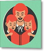 Mom Reading To Children Metal Poster