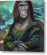 Mona Monkey Lisa Metal Print